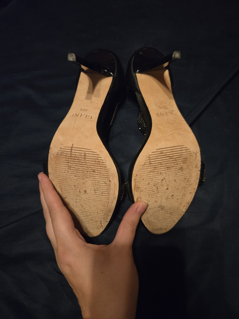 Glint Black Crystal-Embellished High Heel Sandals - Picture 4 of 6